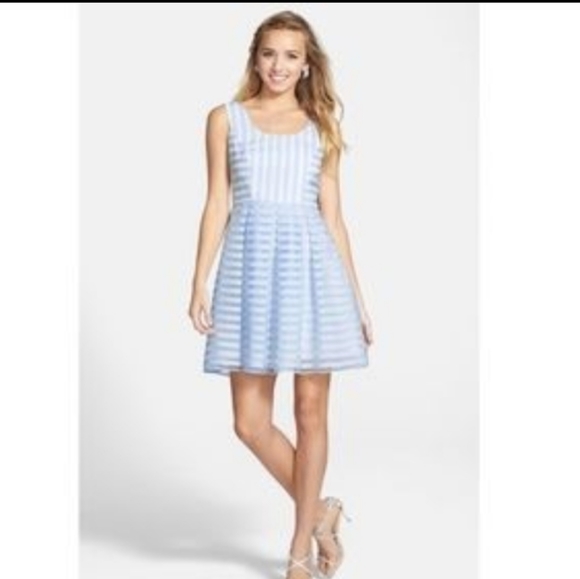 A. drea Striped pleated pink party dress! - Picture 1 of 5